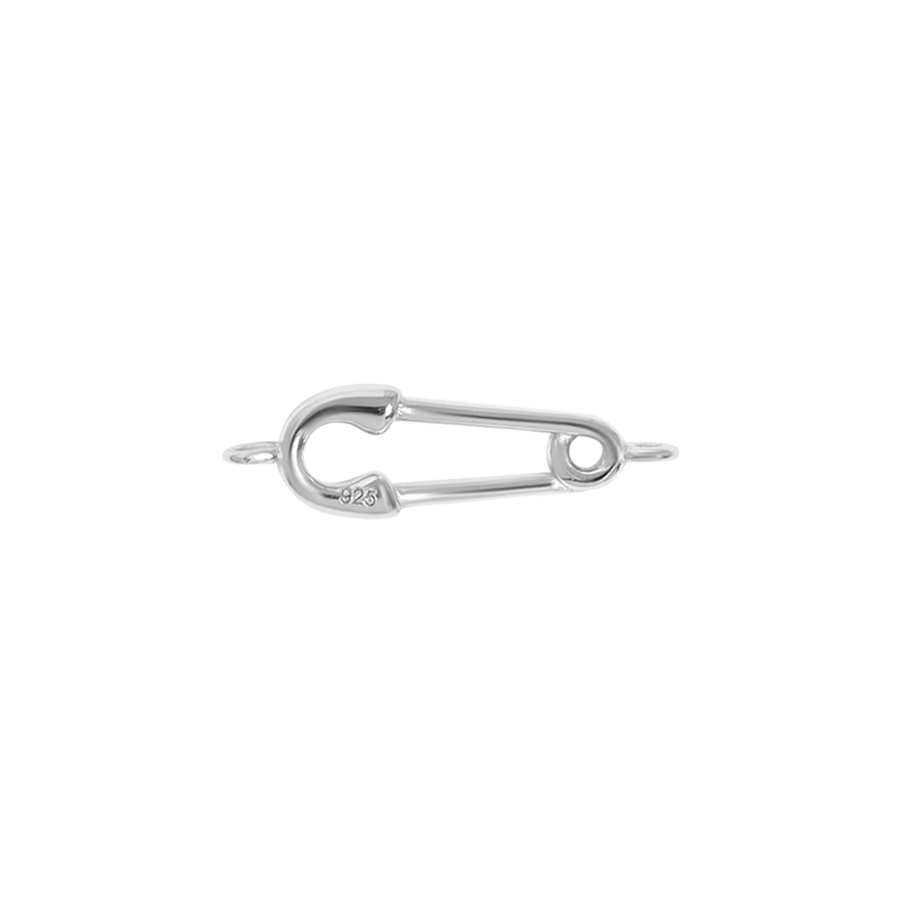 .925 Sterling Silver Horizontal Safety Pin Charm for Permanent Jewelry / PMJ1027