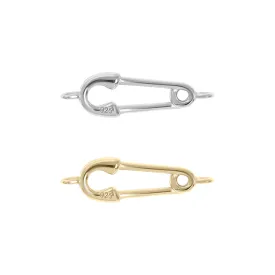 .925 Sterling Silver Horizontal Safety Pin Charm for Permanent Jewelry / PMJ1027