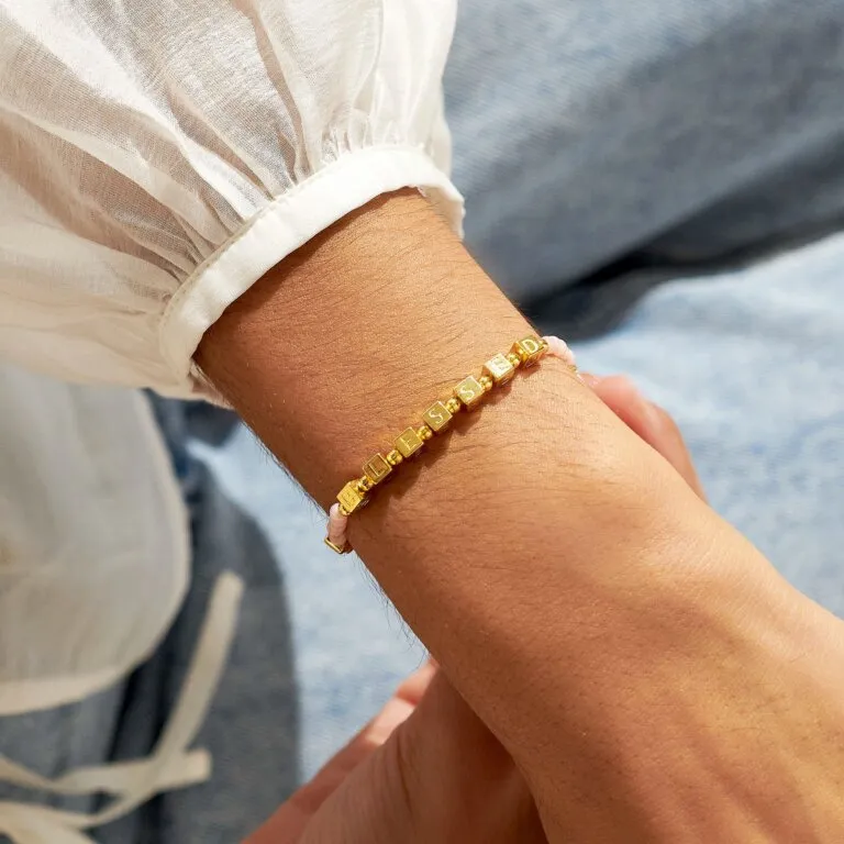 A Littles & Co Happy Little Moments 'BLESSED' Bracelet In Gold-Tone Plating