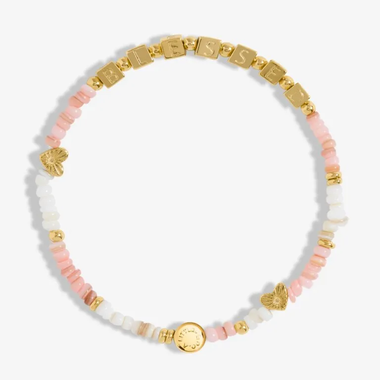 A Littles & Co Happy Little Moments 'BLESSED' Bracelet In Gold-Tone Plating