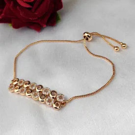 Aamrapali Rose Gold Plated AD Adjustable Bracelet