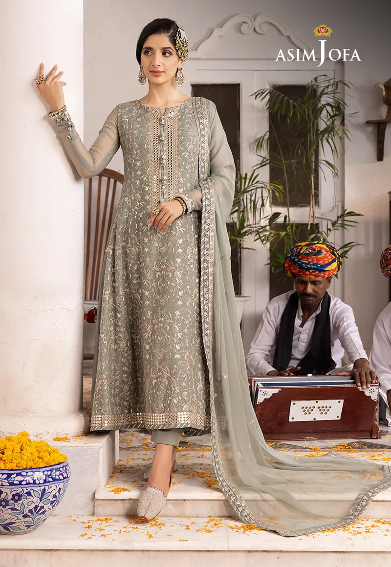 Abresham by Asim Jofa Embroidered Chiffon Unstitched 3Pc Suit AJAB-15