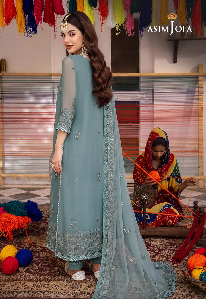 Abresham by Asim Jofa Embroidered Chiffon Unstitched 3Pc Suit AJAB-23