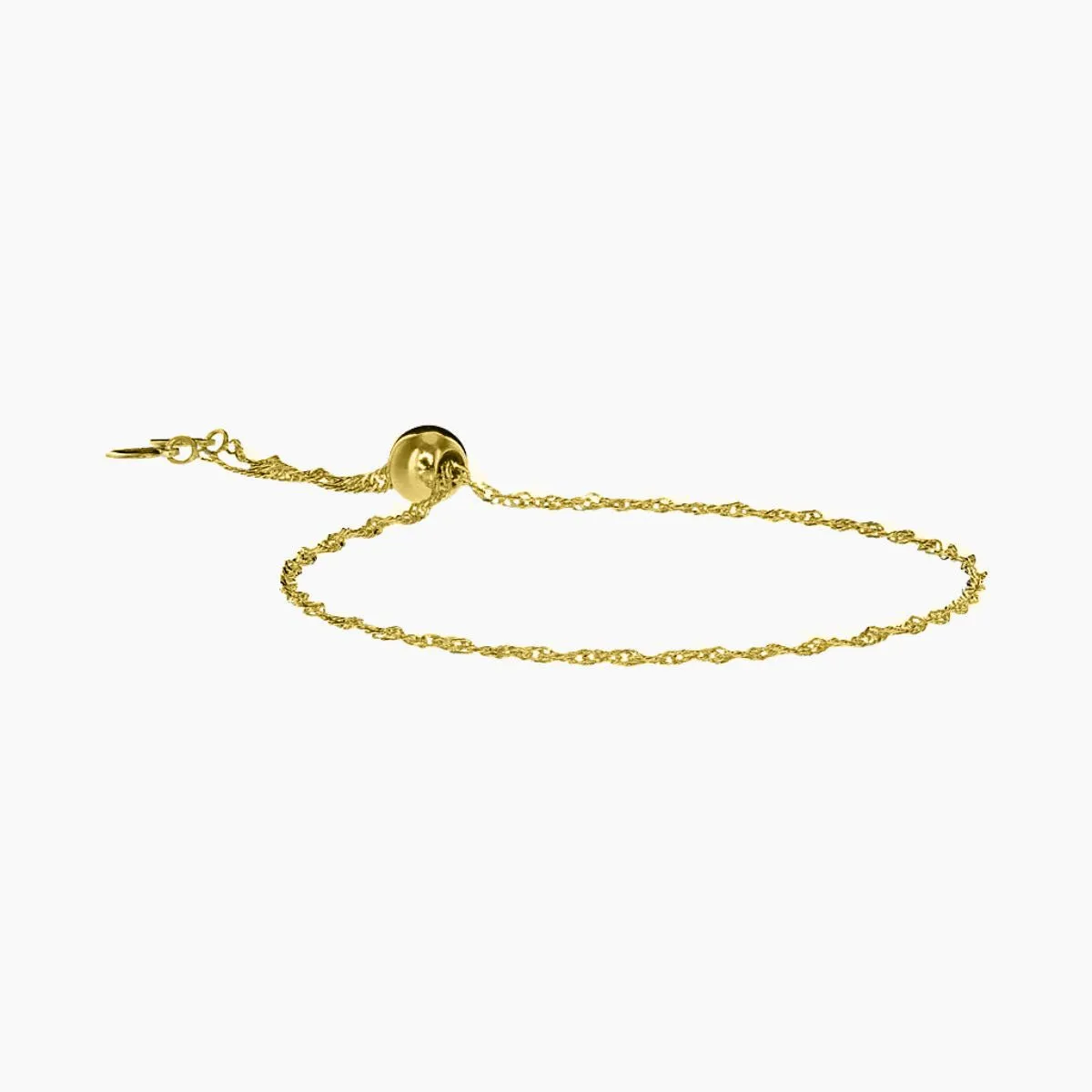 Adjustable Milano Twist Sterling Silver Friendship Bracelet (Gold)