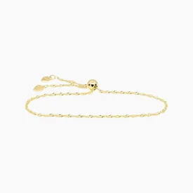 Adjustable Milano Twist Sterling Silver Friendship Bracelet (Gold)