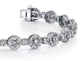 All Diamond Circle Link Bracelet Lab-Grown Diamond with 5.59 ct.(finished) 1.2mm, 2.7mm