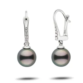 Allure Collection Tahitian 9.0-10.0 mm Pearl & Diamond Dangle Earrings