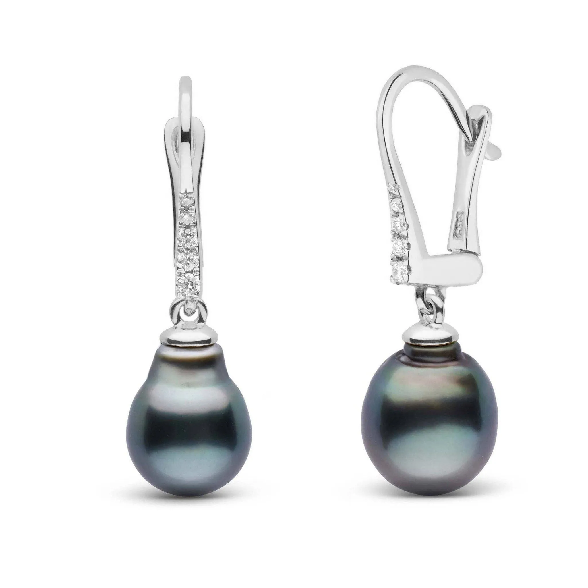 Allure Collection Tahitian Baroque 8.0-9.0 mm Pearl & Diamond Dangle Earrings