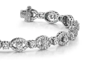 Almond Link Lab-Grown Diamond Bracelet with 4.18 ct.(finished) 1.2mm, 2.7mm