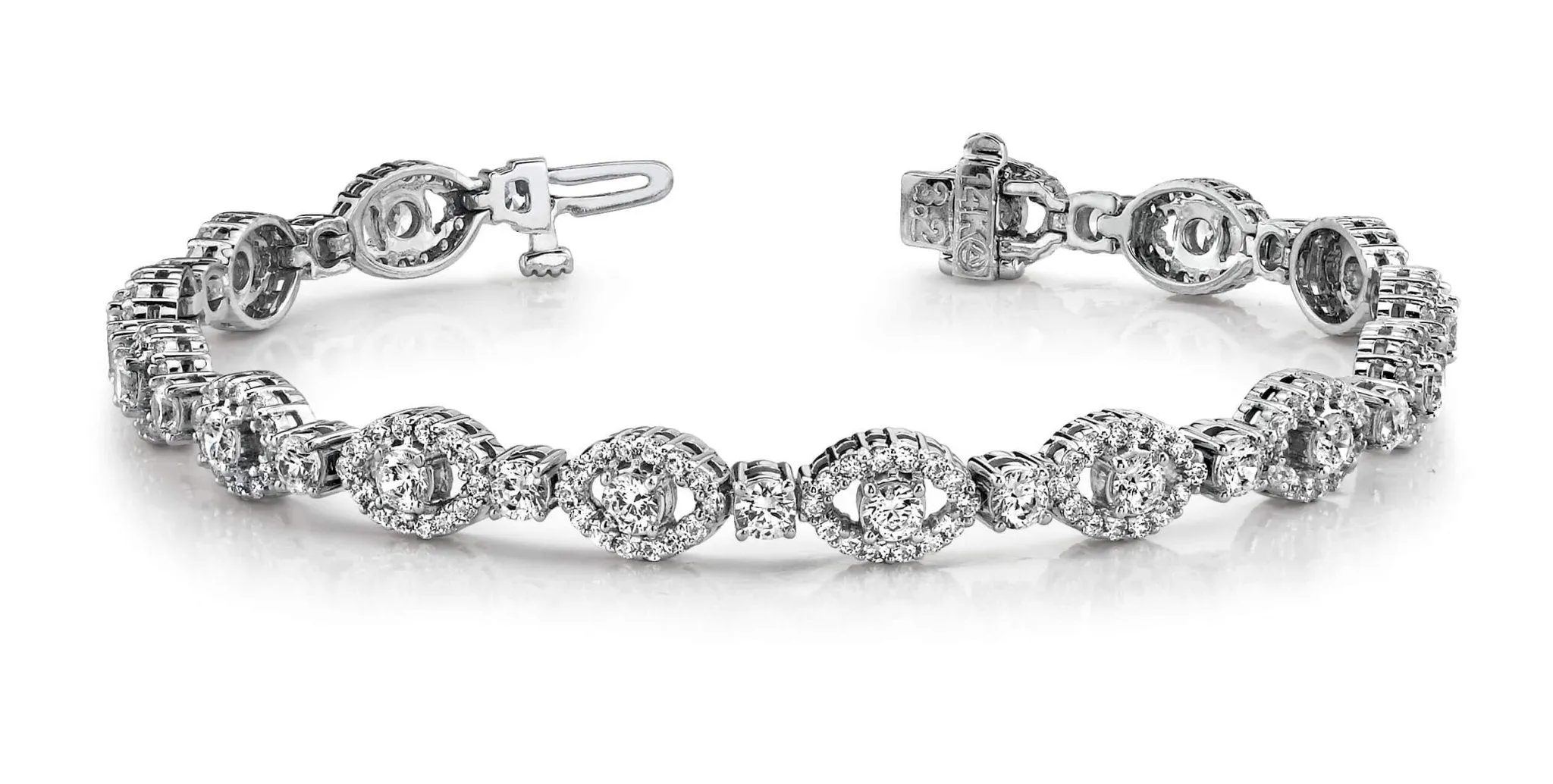 Almond Link Lab-Grown Diamond Bracelet with 4.18 ct.(finished) 1.2mm, 2.7mm