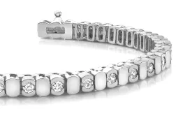 Alternating Bezel Lab-Grown Diamond Bracelet with 1.74 ct.(finished) 2.5mm