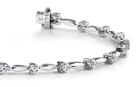 Alternating Diamond Drop Lab-Grown Diamond Bracelet with 1.08 ct.(finished) 2.3mm