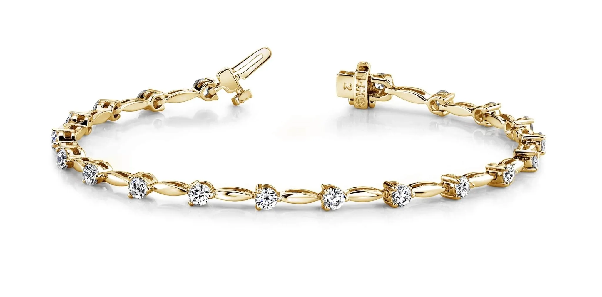 Alternating Diamond Drop Lab-Grown Diamond Bracelet with 1.08 ct.(finished) 2.3mm