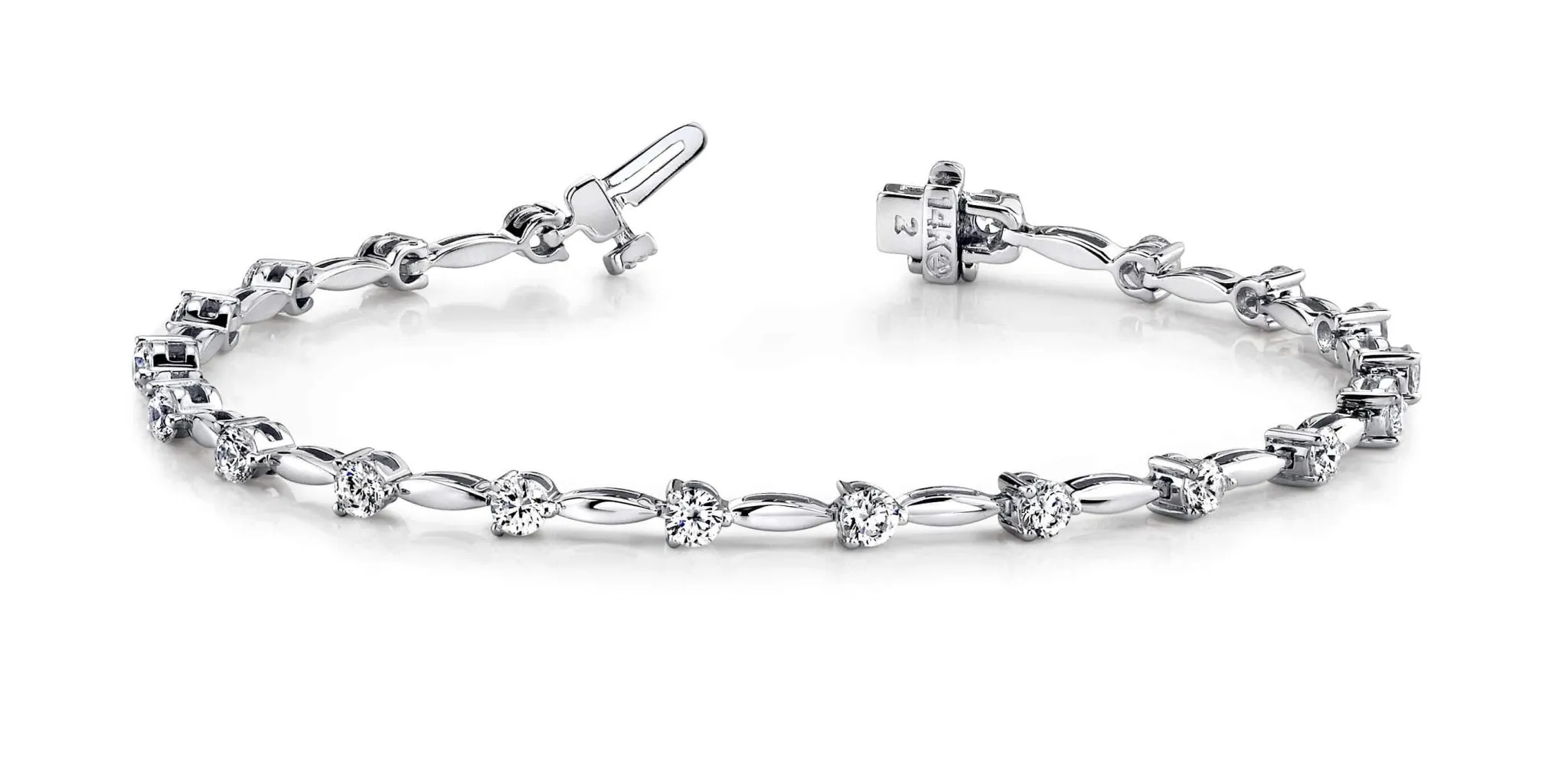 Alternating Diamond Drop Lab-Grown Diamond Bracelet with 1.08 ct.(finished) 2.3mm