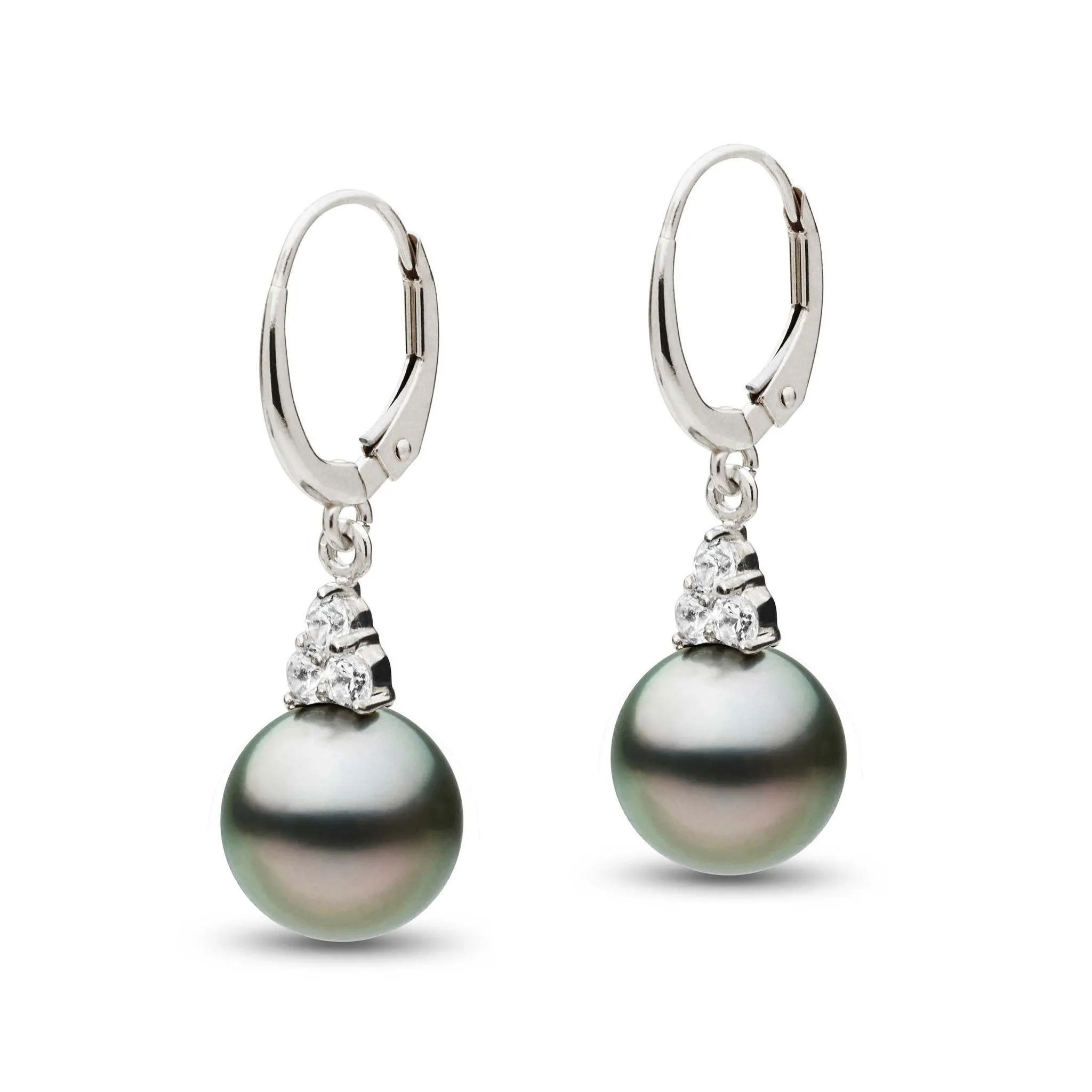 Always Collection Tahitian 9.0-10.0 mm Pearl and Diamond Earrings