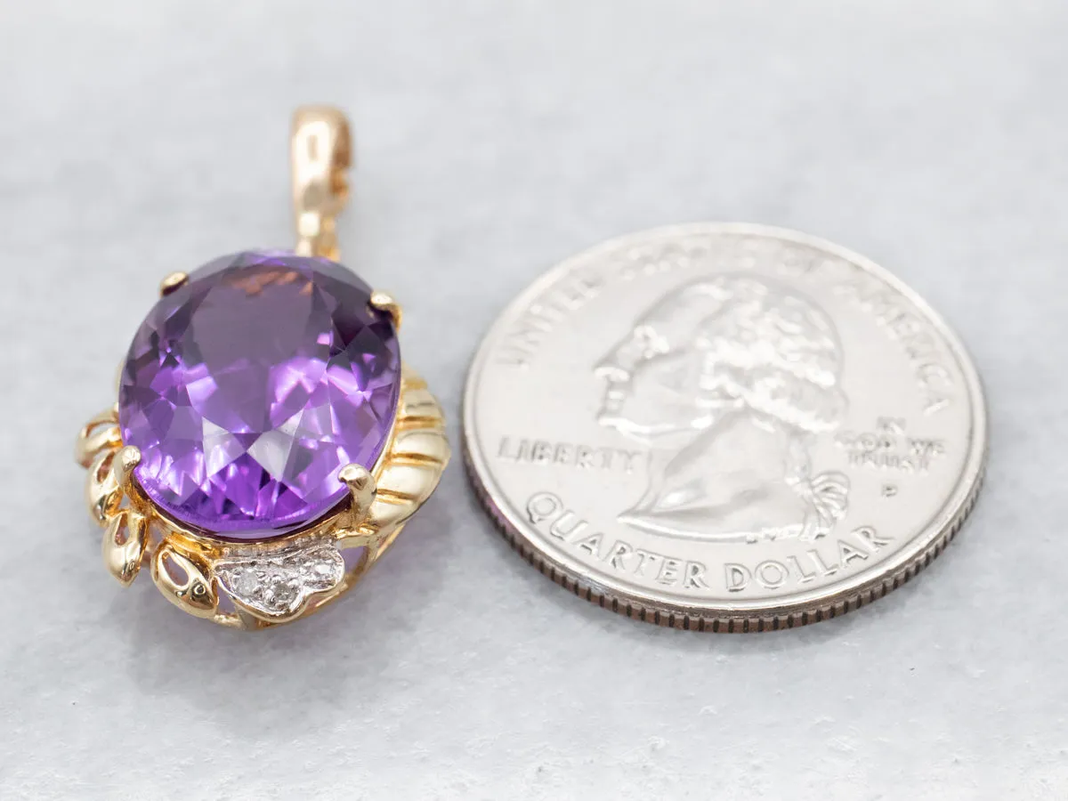 Amethyst and Diamond Cocktail Pendant