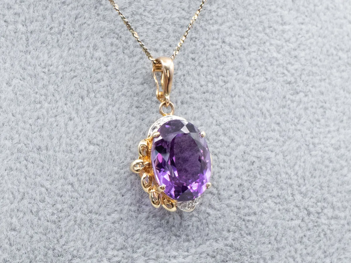 Amethyst and Diamond Cocktail Pendant