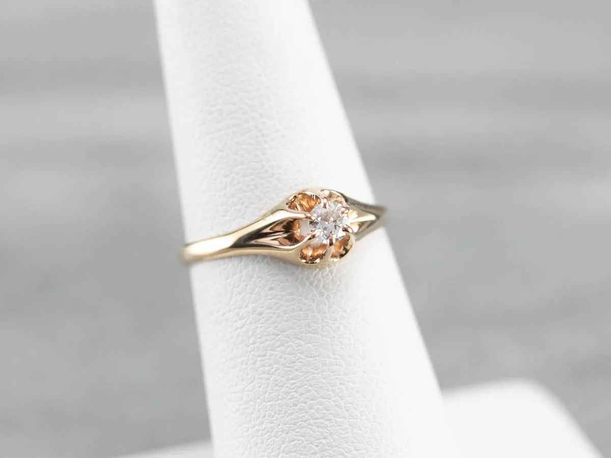 Antique European Cut Diamond Engagement Ring