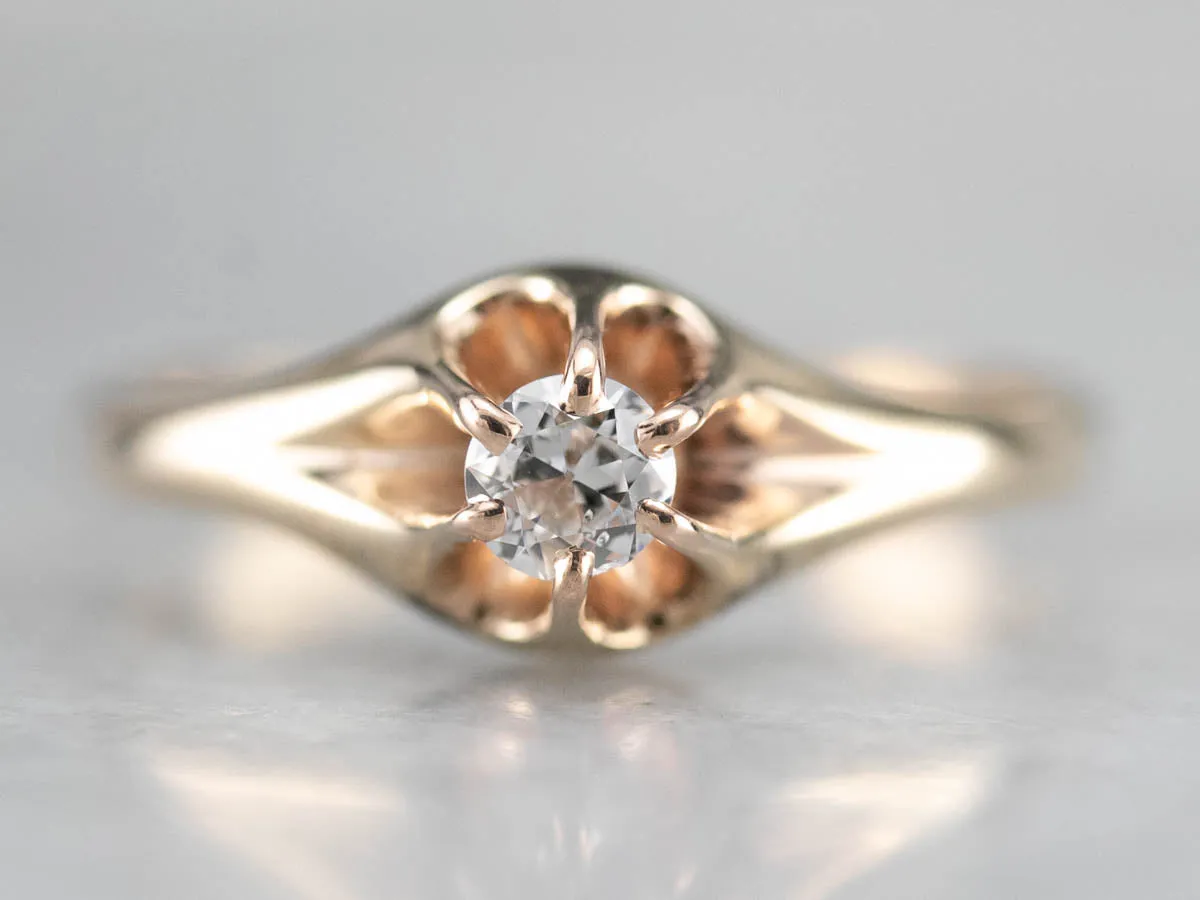 Antique European Cut Diamond Engagement Ring