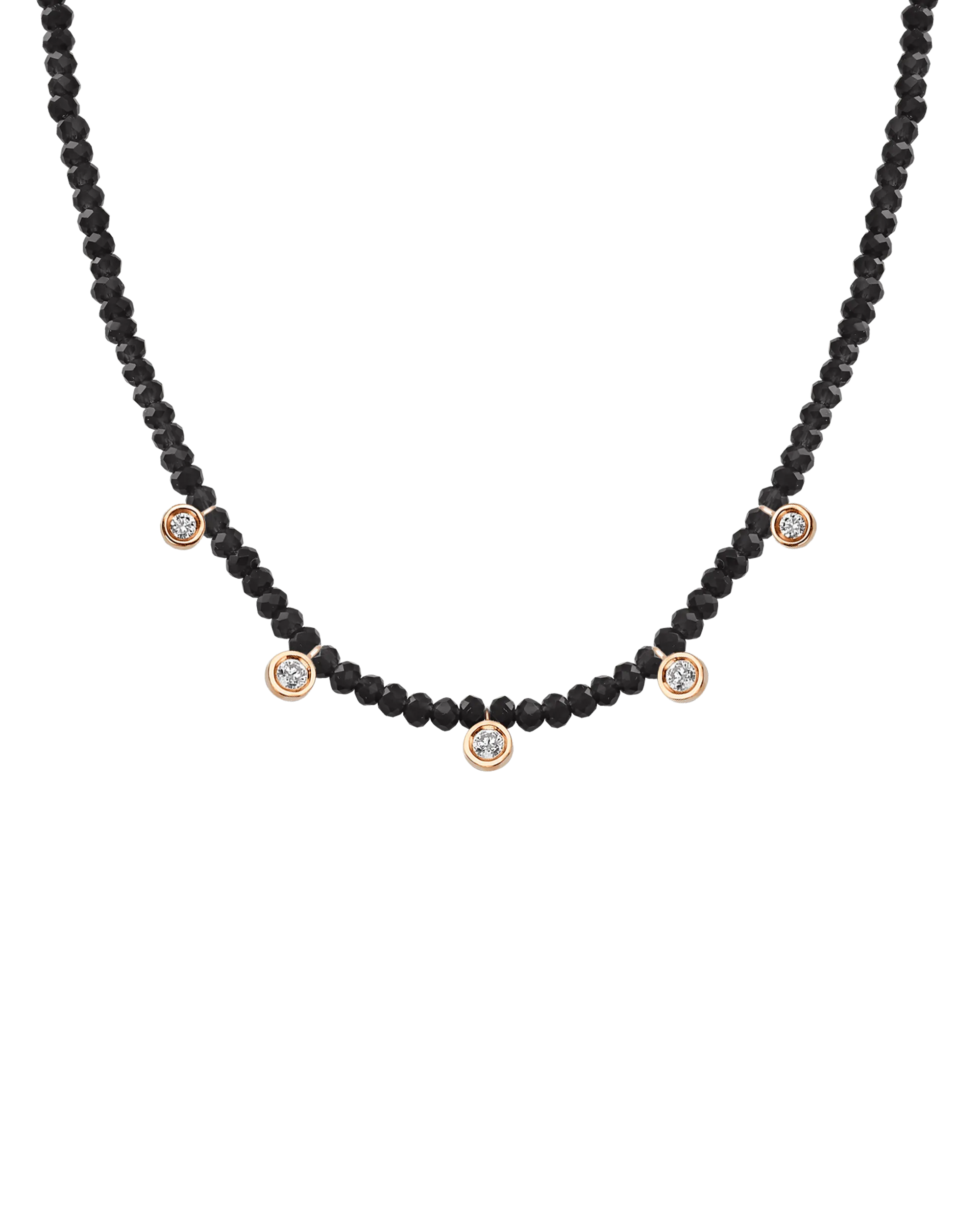 Apatite Gemstone & Five diamonds Necklace - 14K White Gold