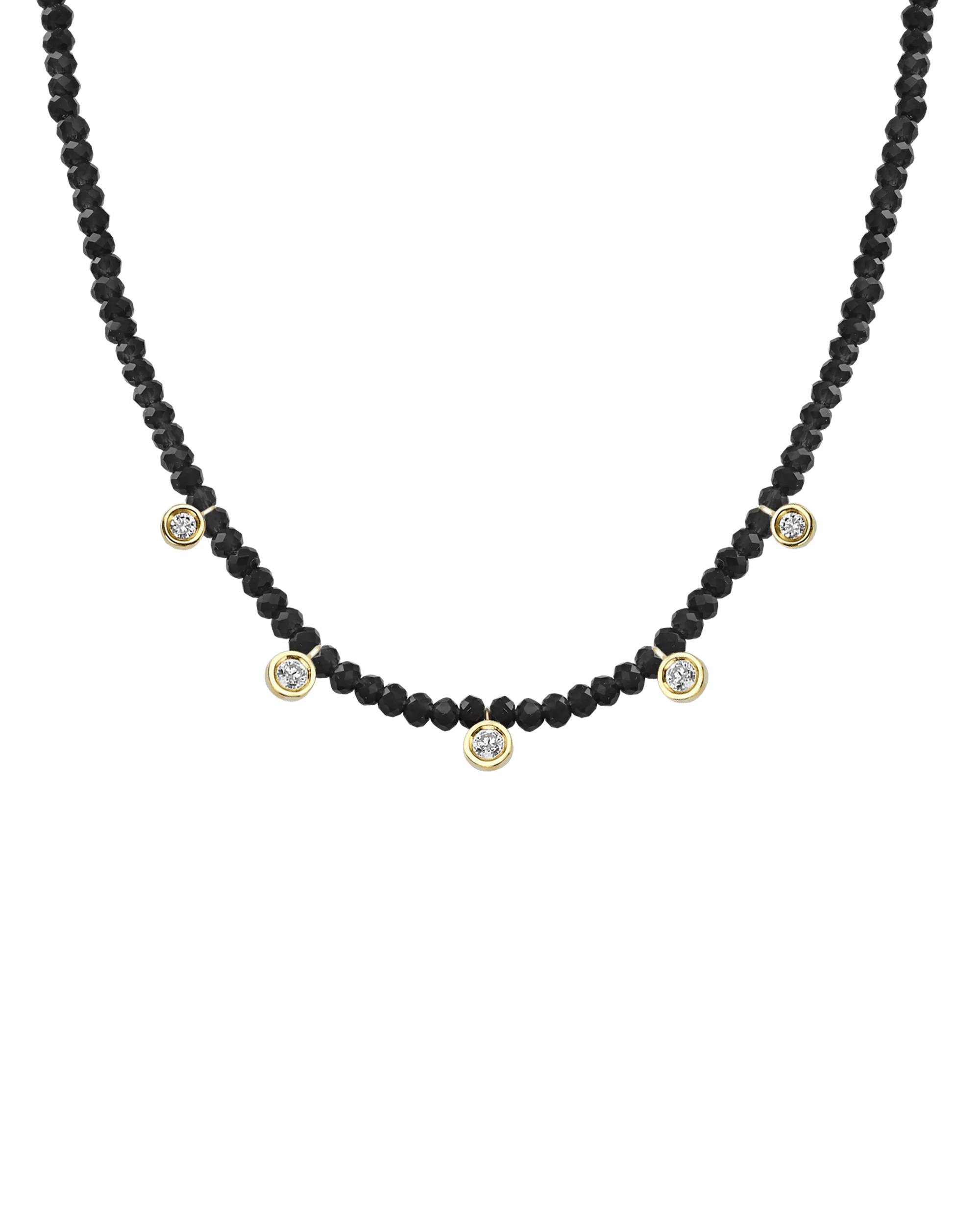 Apatite Gemstone & Five diamonds Necklace - 14K White Gold