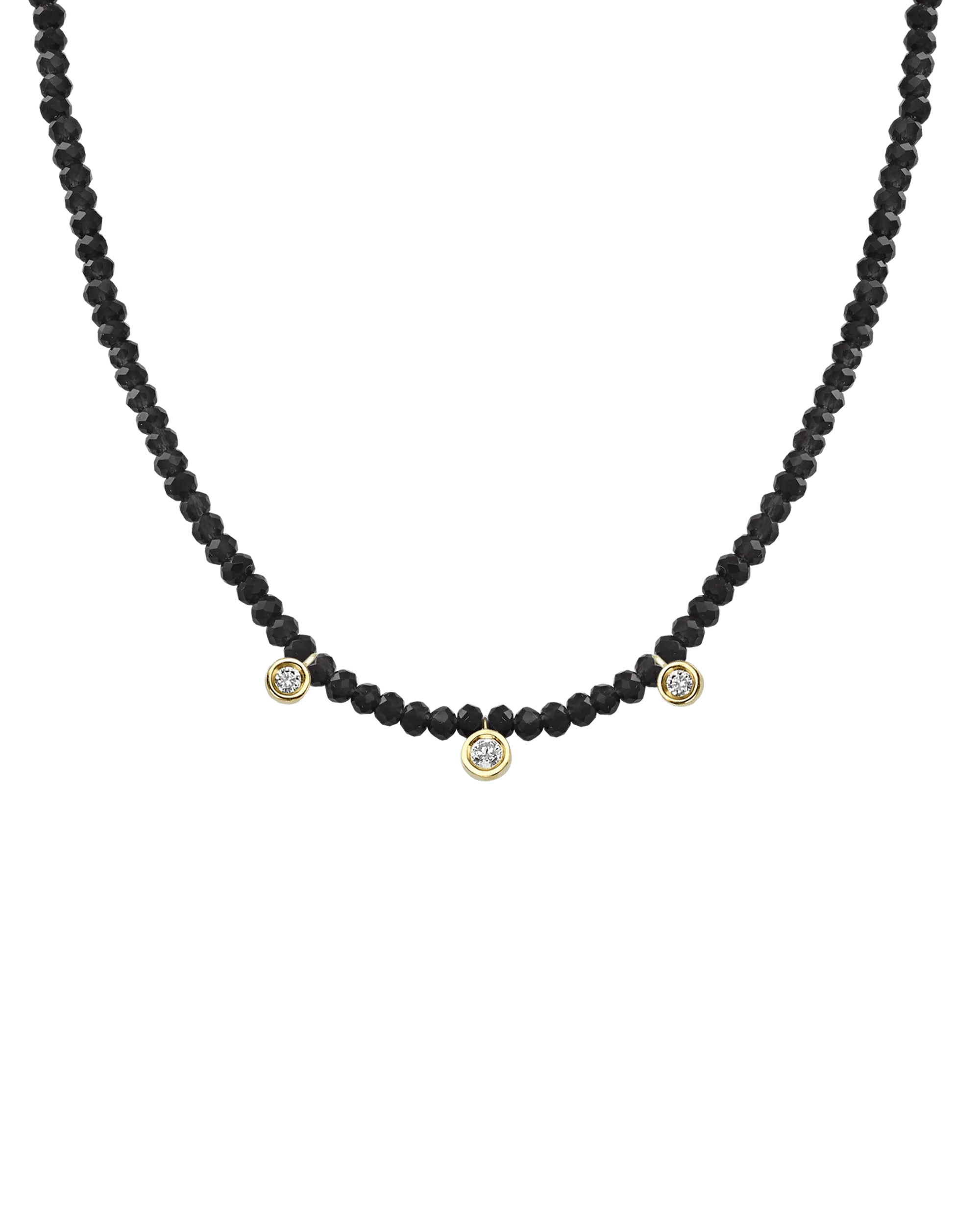 Apatite Gemstone & Three diamonds Necklace - 14K Rose Gold