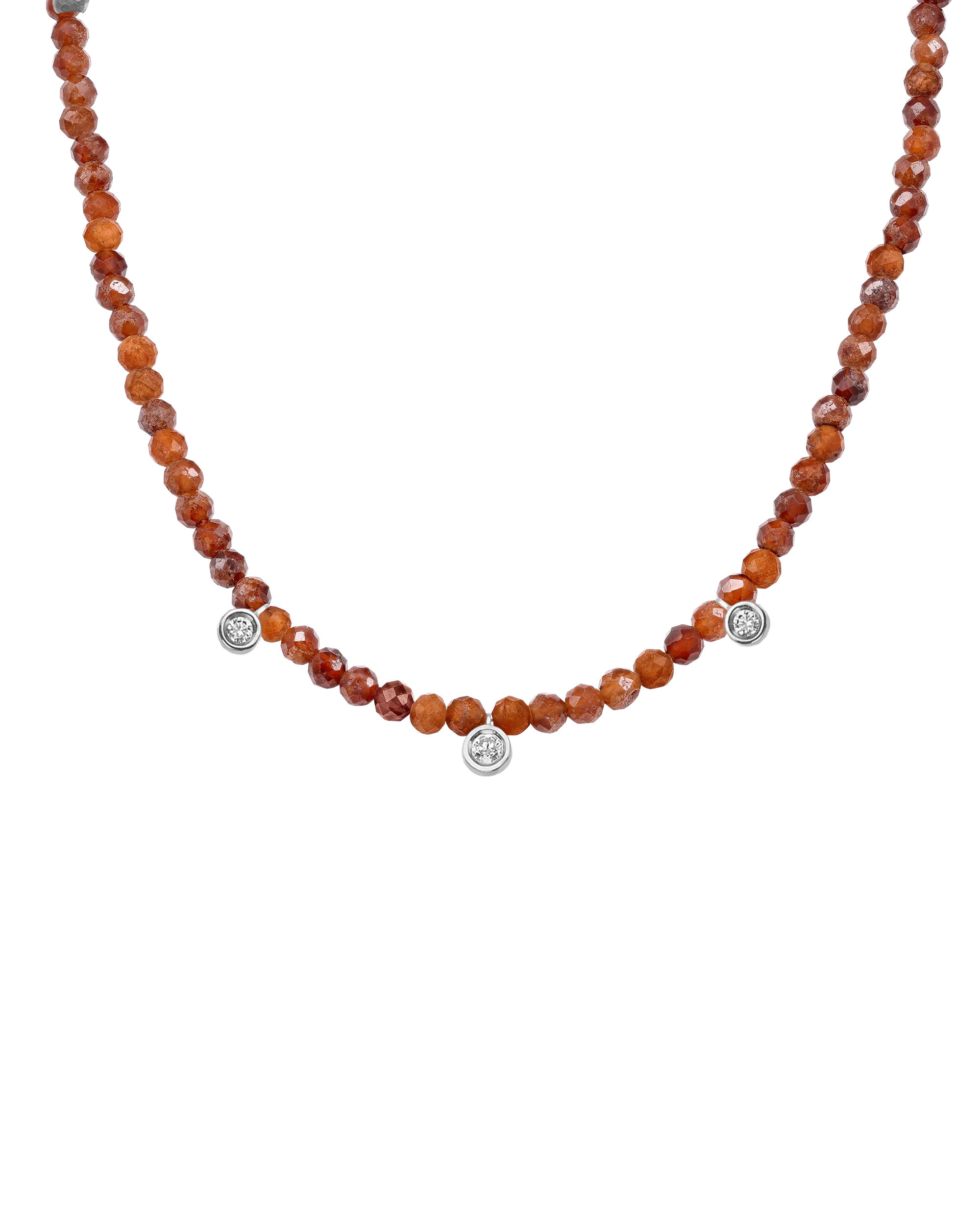 Apatite Gemstone & Three diamonds Necklace - 14K Rose Gold