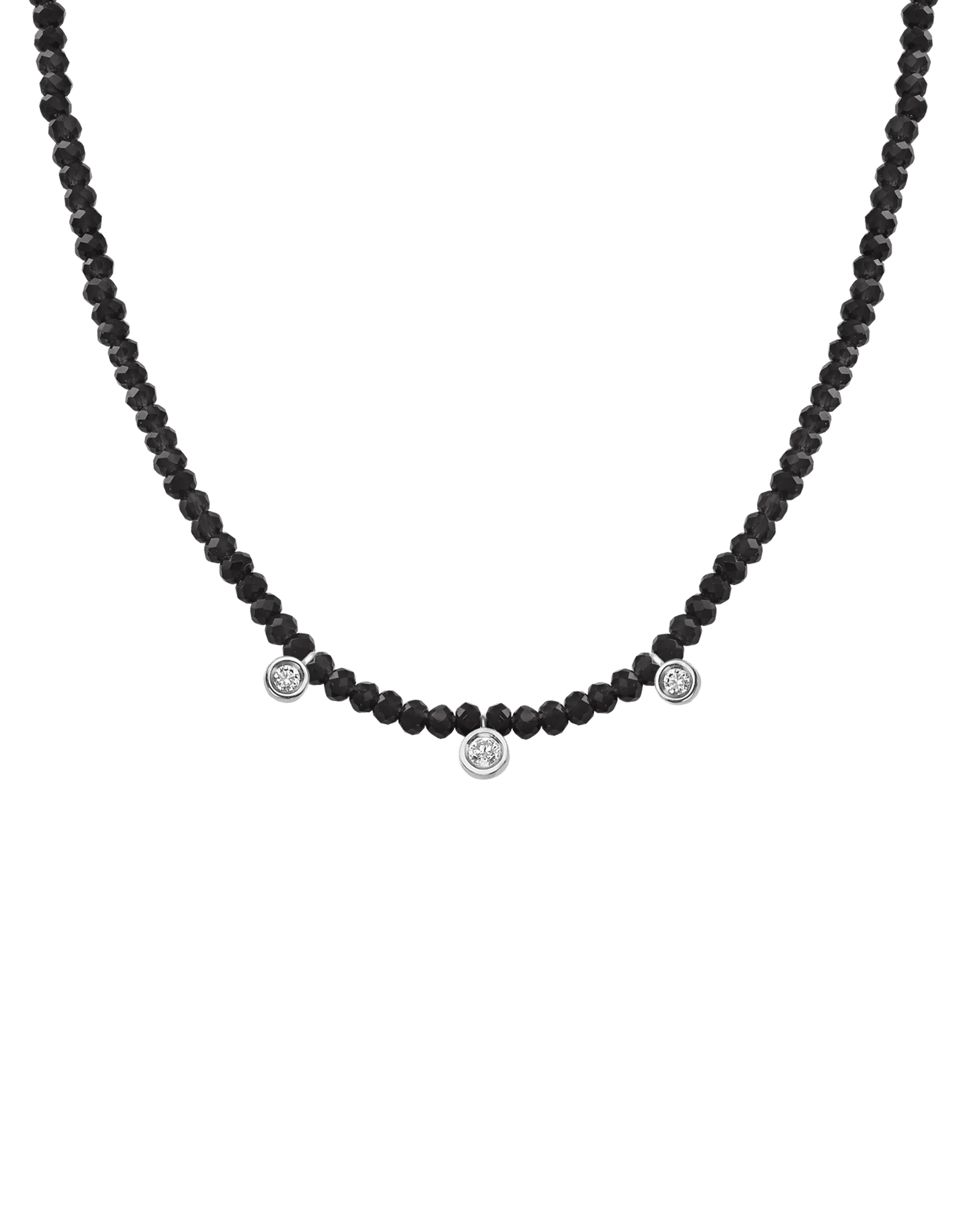 Apatite Gemstone & Three diamonds Necklace - 14K Rose Gold