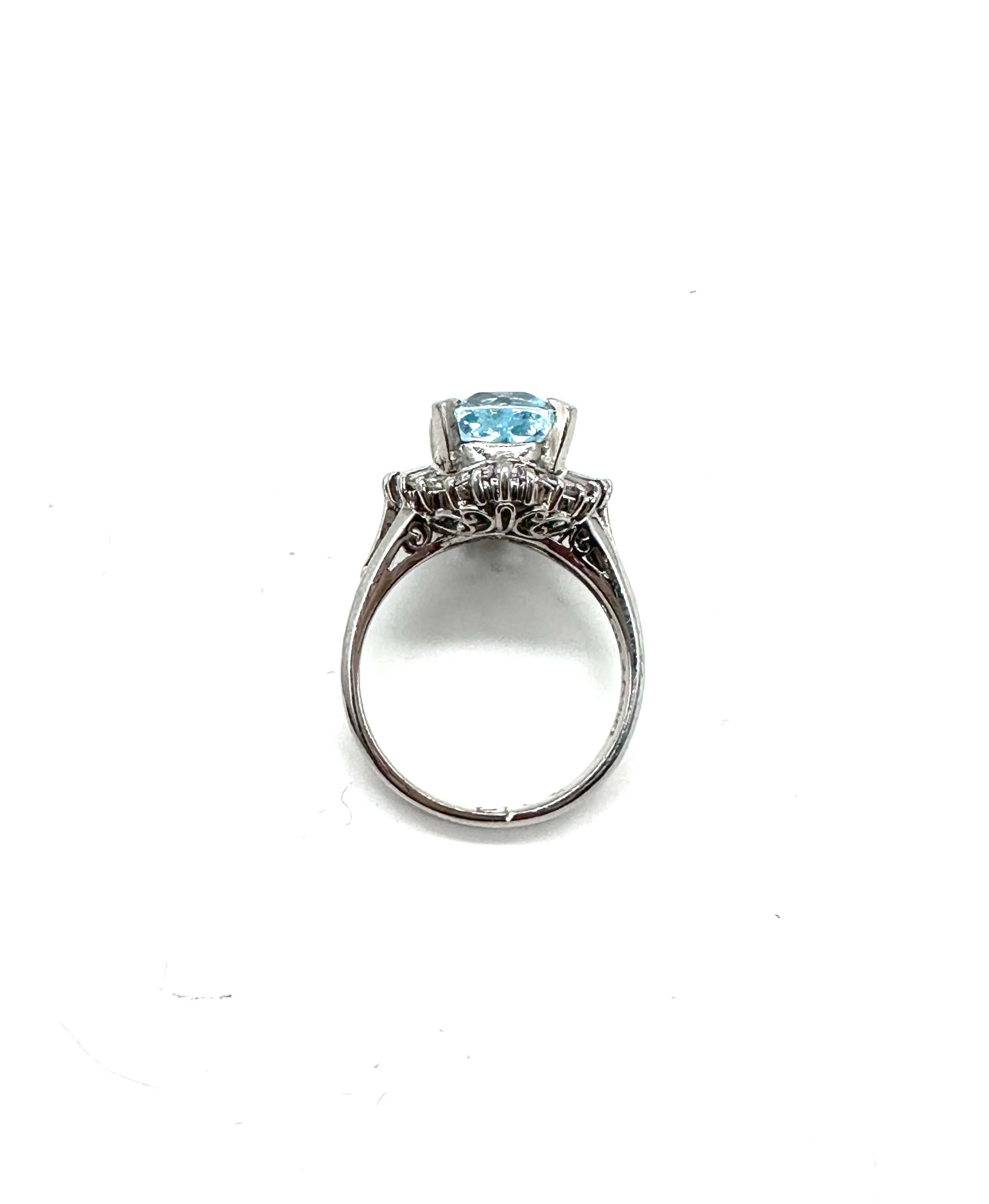 Aquamarine and Diamond Ring