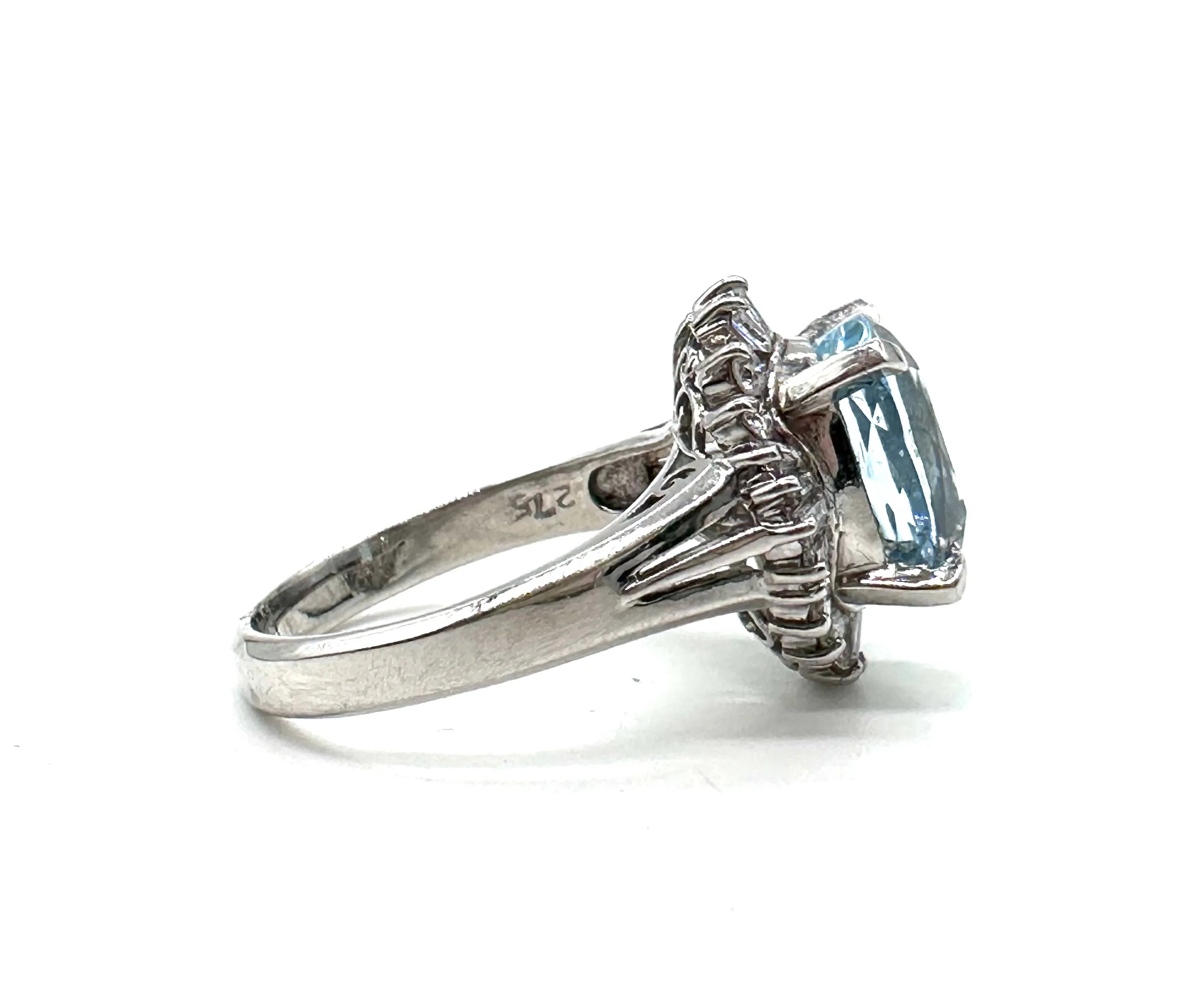 Aquamarine and Diamond Ring