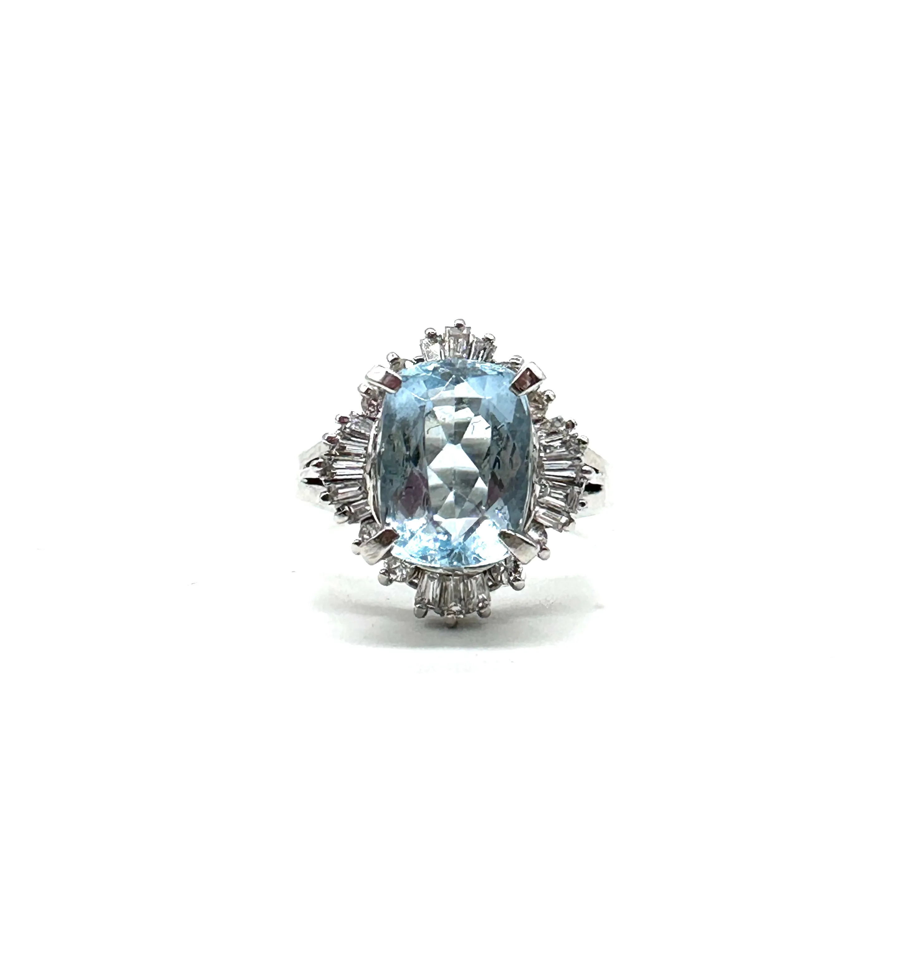 Aquamarine and Diamond Ring