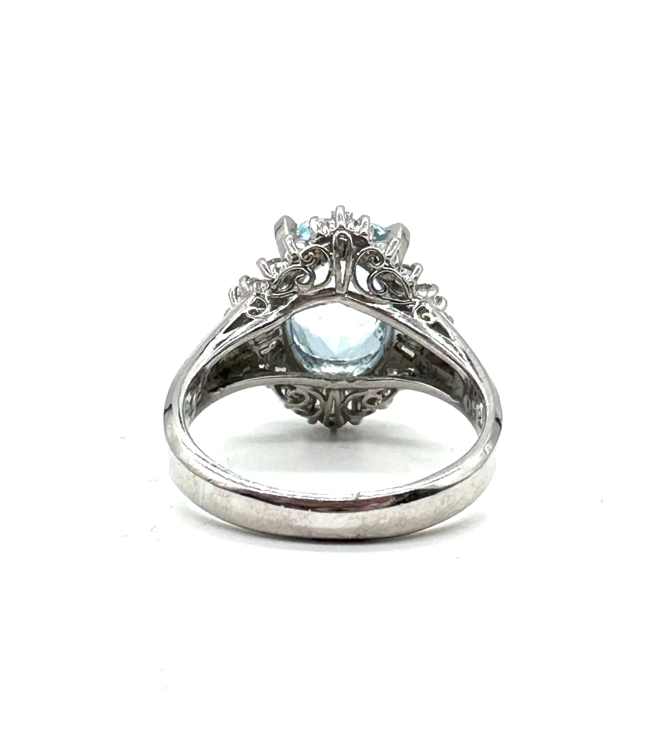 Aquamarine and Diamond Ring