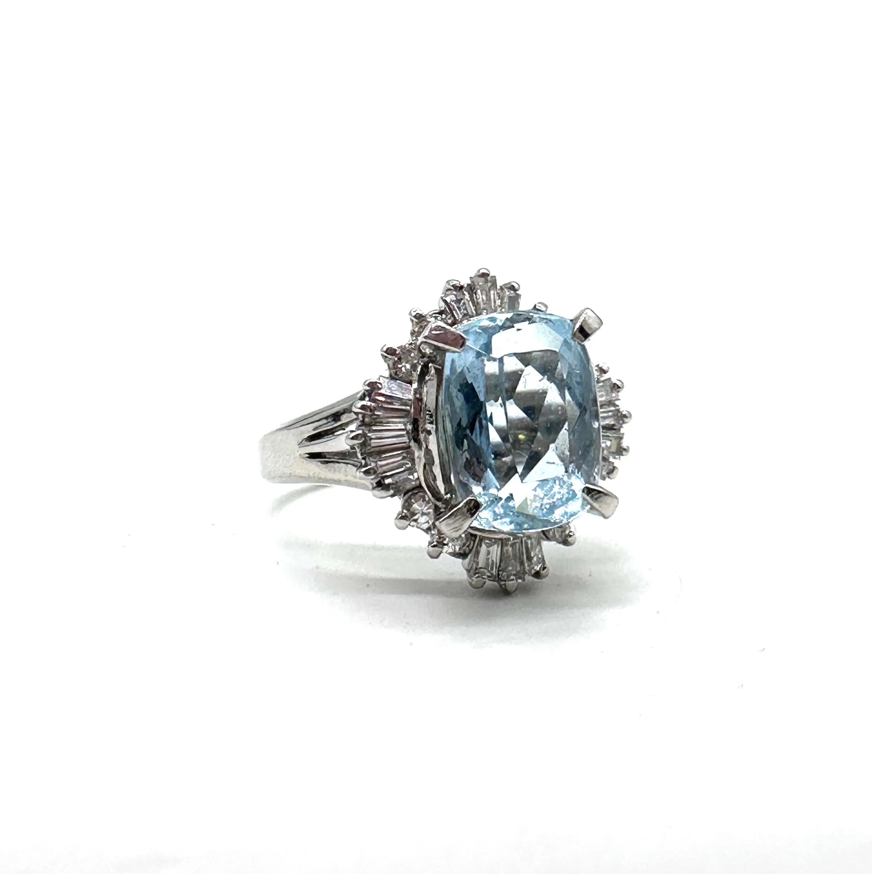 Aquamarine and Diamond Ring