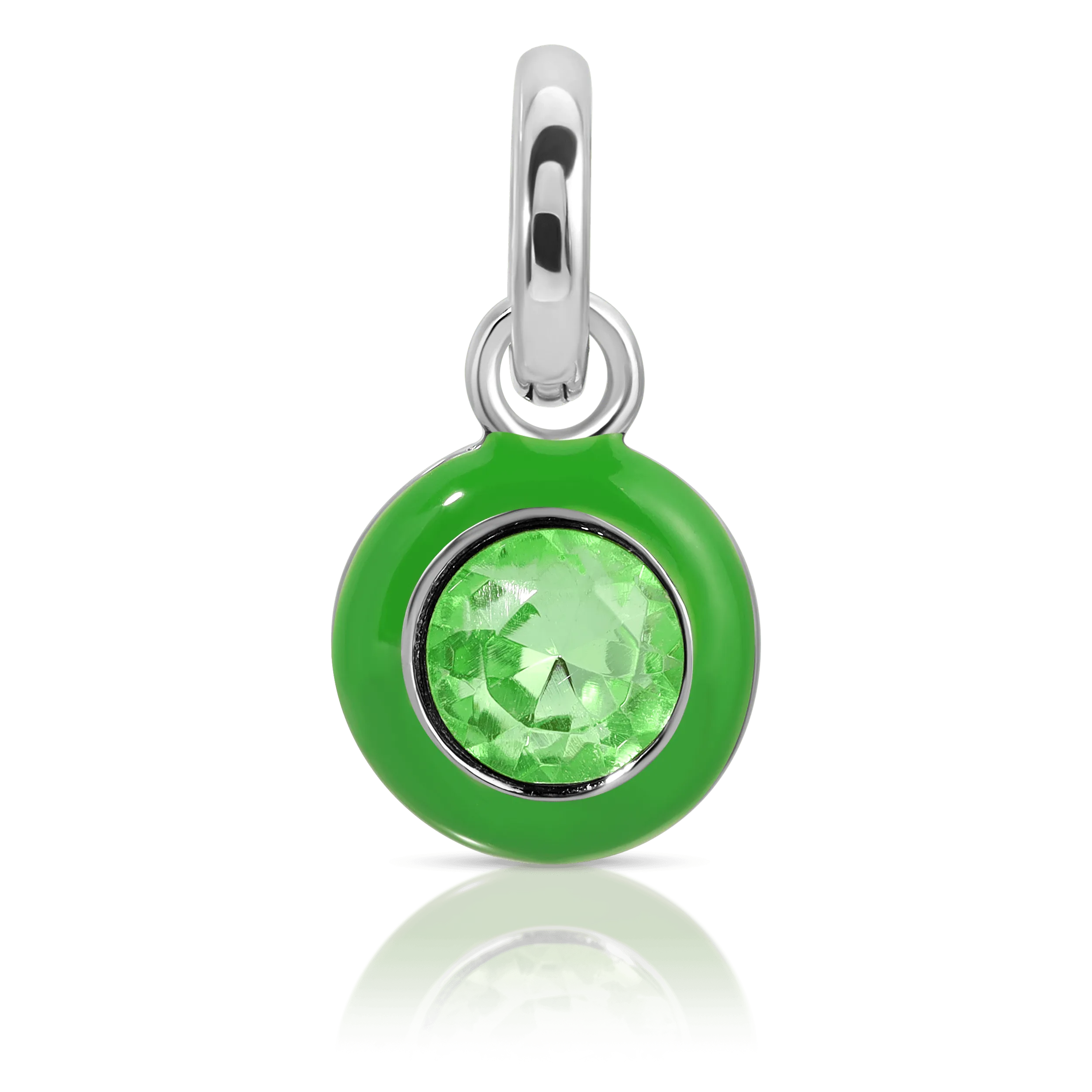 August Peridot Birthstone Charm - Round