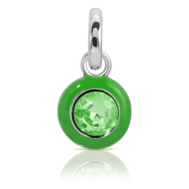 August Peridot Birthstone Charm - Round