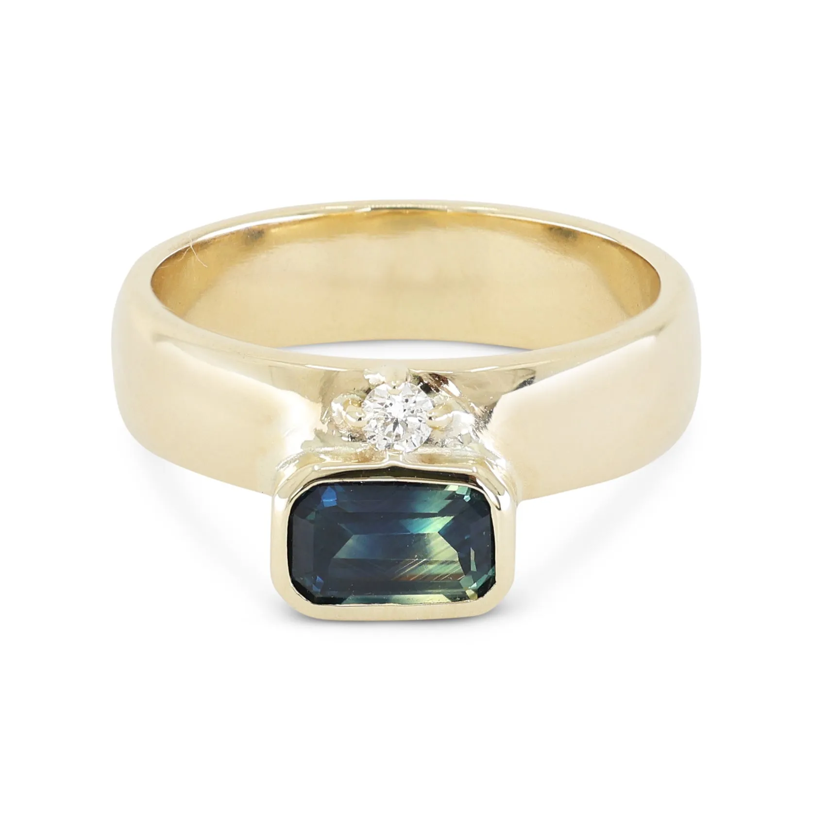 Azure Sapphire 14K Yellow Gold Band