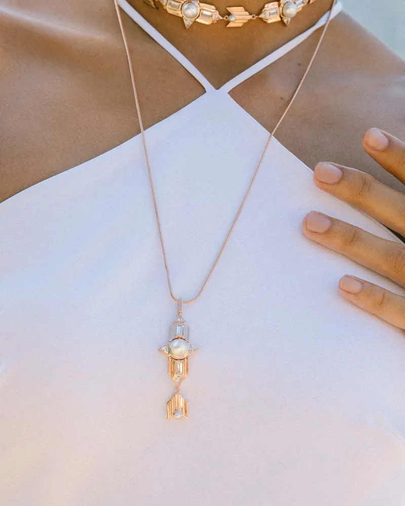 Babylon Long Necklace - Pinkgold