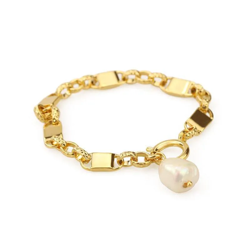 Baroque Pearl Chain Bracelet