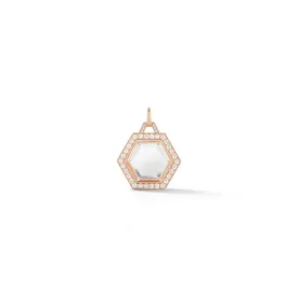 BELL 18K DIAMOND & ROCK CRYSTAL HEXAGON CHARM