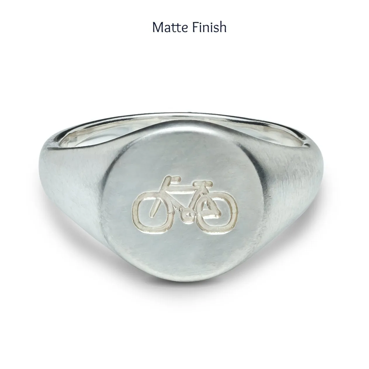 Bicycle Silver Signet Ring