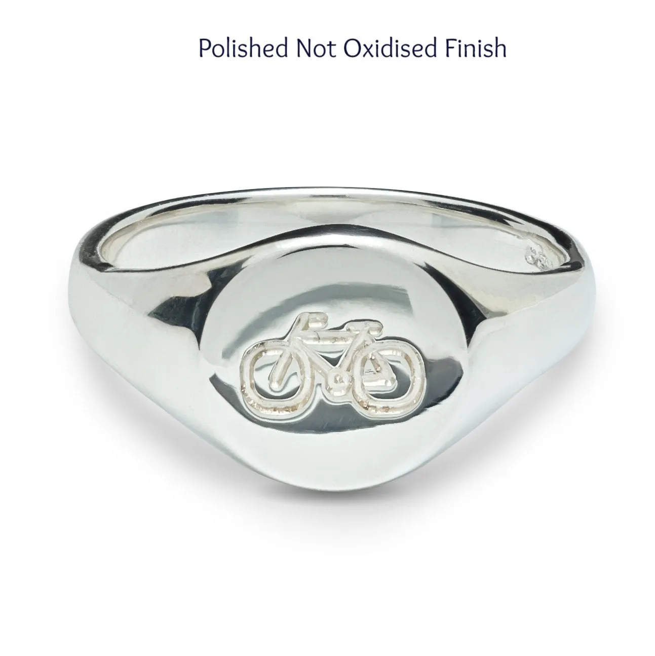 Bicycle Silver Signet Ring