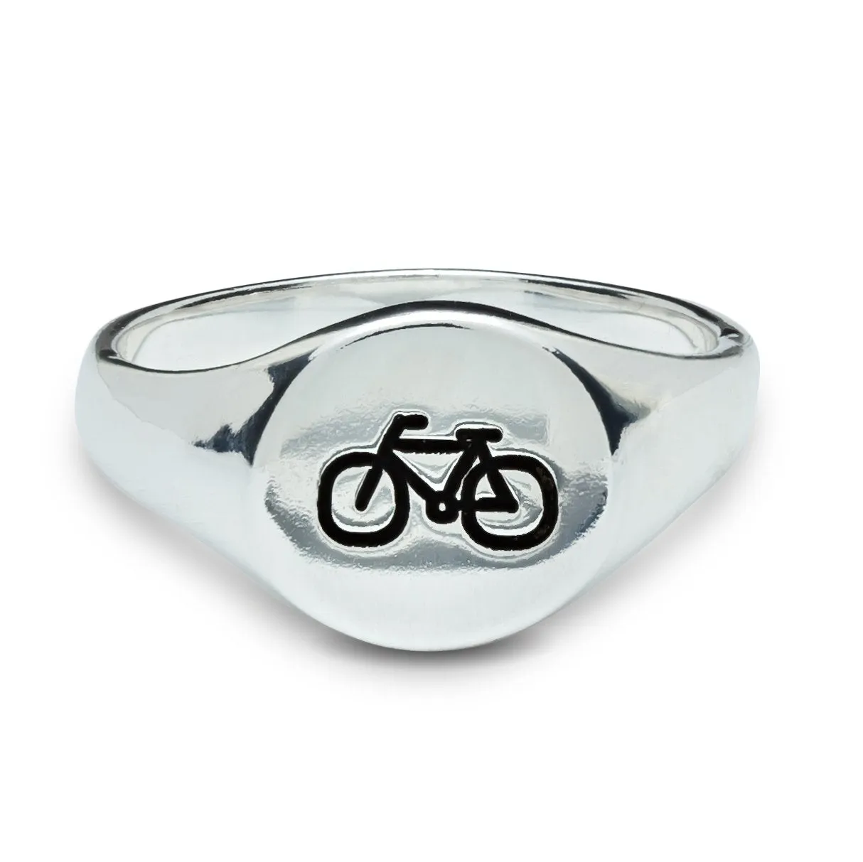 Bicycle Silver Signet Ring