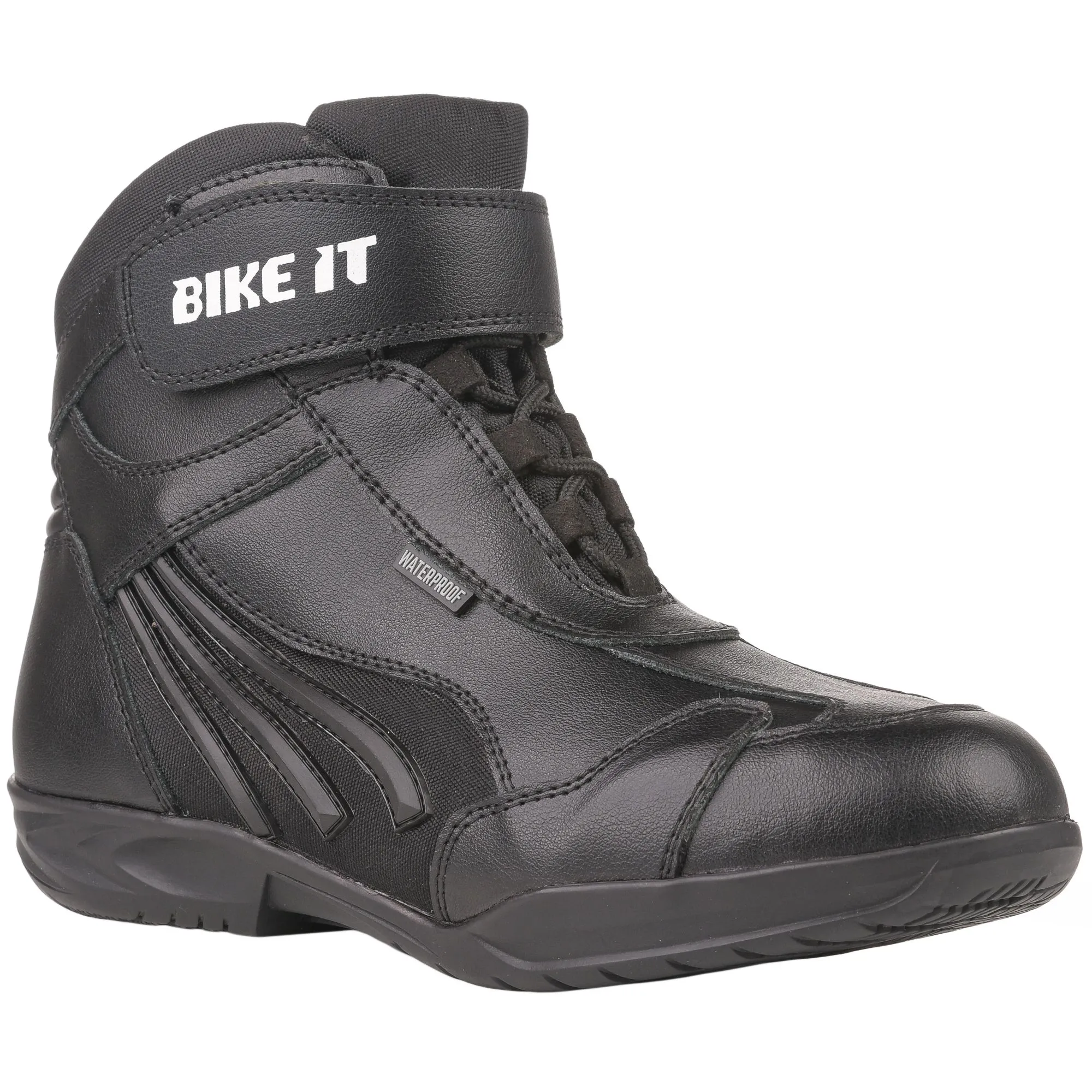 Bikeit Perun CE Waterproof Leather Short Casual Riding Boots - Black