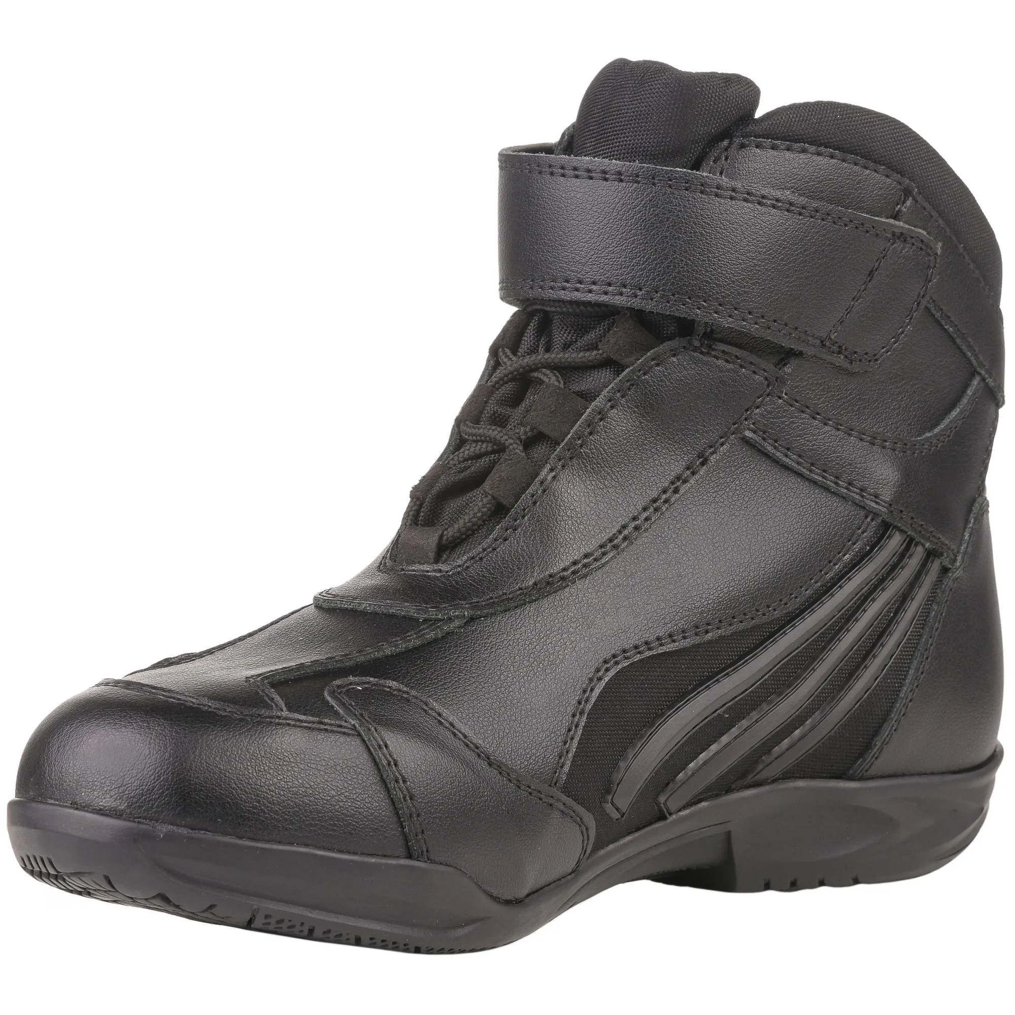 Bikeit Perun CE Waterproof Leather Short Casual Riding Boots - Black