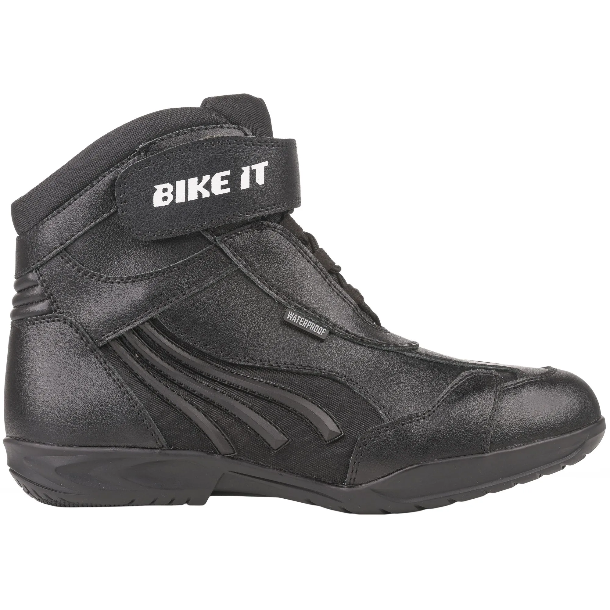 Bikeit Perun CE Waterproof Leather Short Casual Riding Boots - Black