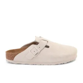 Birkenstock Women's Boston Soft Footbed - Antique White Suede