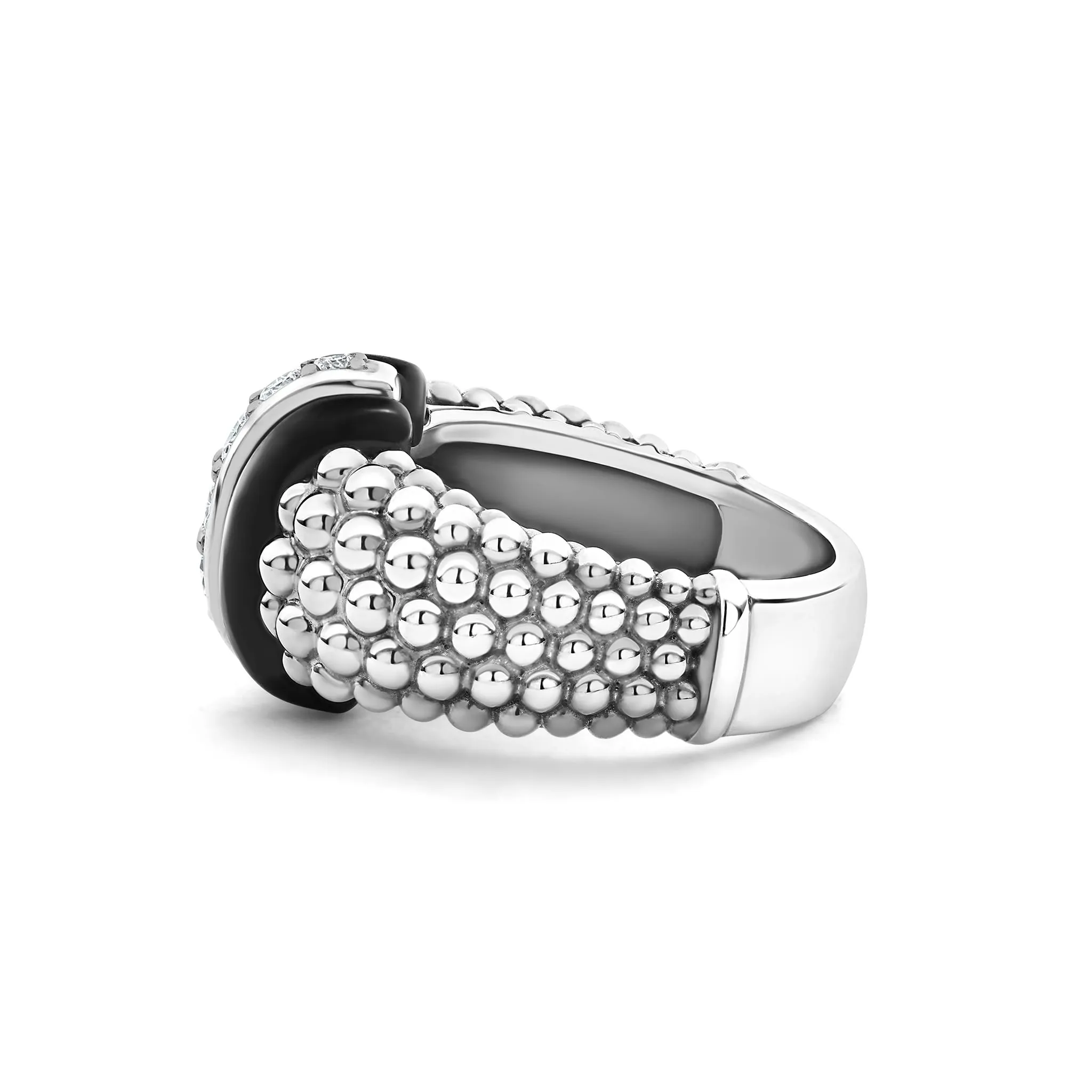 Black Caviar Ceramic Caviar Diamond Ring