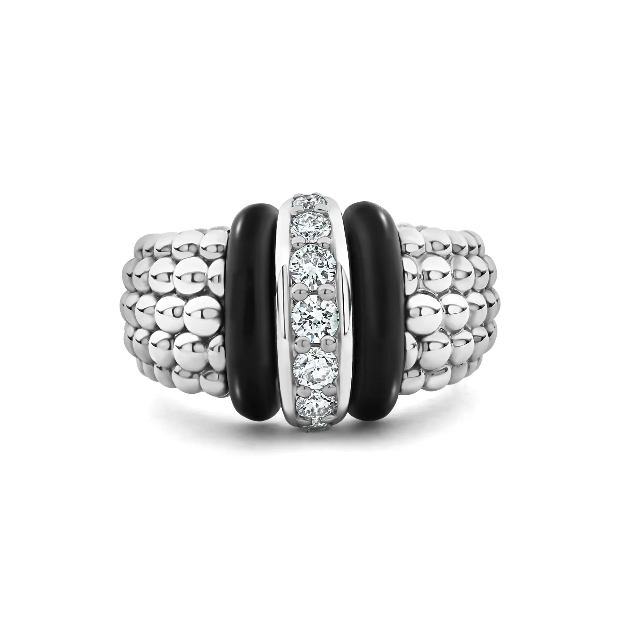 Black Caviar Ceramic Caviar Diamond Ring