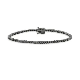 Black Diamond Tennis Bracelet (6.00 ct.) 3 mm 4-Prongs Setting 14K Gold