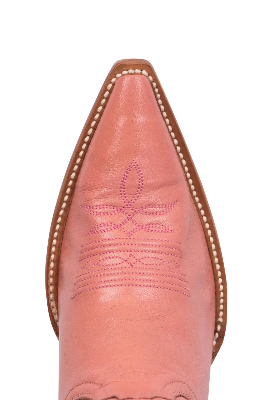 Black Jack Women's Goat Leather Cowgirl Boots - Pink